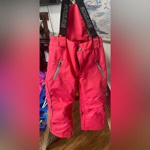 Hot pink girls snow pants